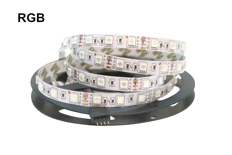 DC 12V SMD 5050 RGB Гибкая светодиодная лента светильник PC чехол для компьютера фоновая клейкая лента лампа с 24 44 клавишами ИК пульт дистанционного управления