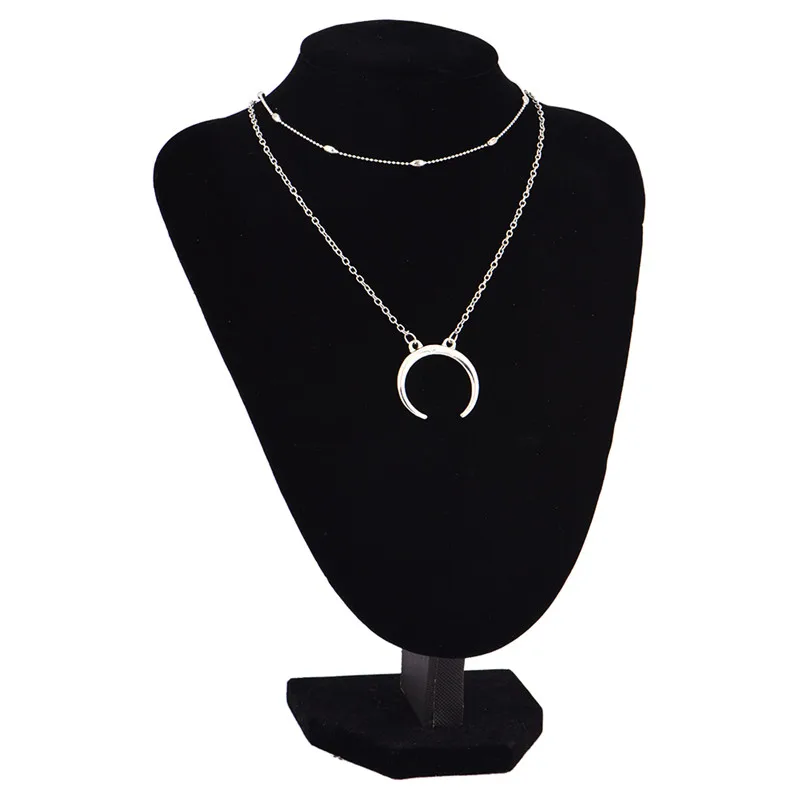 Hoorn Boho Dubbellaags чокер Kettingen 2017 Винтаж Bijoux Handgemaakte Crystal Ketting voor Vrouwen|ketting vrouwen|bijoux vintageboho