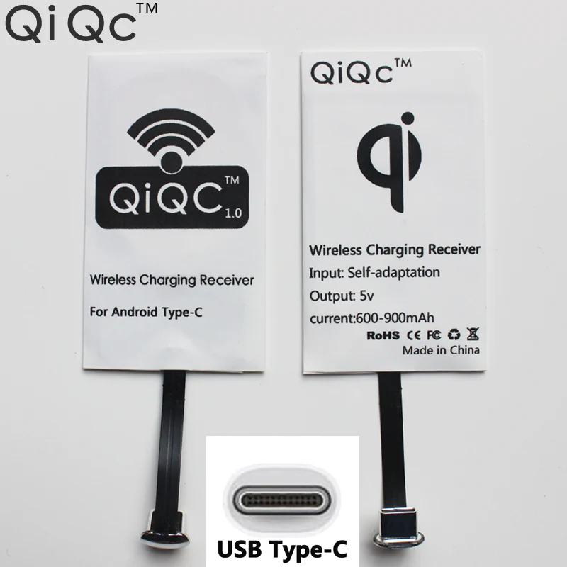 For Android Type C Qi Qc 1,0 Беспроводное зарядное устройство приемник зарядный адаптер рецептор Micro usb type-C Тип C V8 для IPhone 5 6 6s 7 Plus все телефоны - Тип штекера: For Android Type C