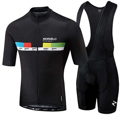 SET 07 Morvelo, мужская летняя одежда для велоспорта, комплекты одежды с коротким рукавом, шорты на лямках, Мужские дышащие шорты на лямках, комплект для велоспорта - Цвет: SET 07