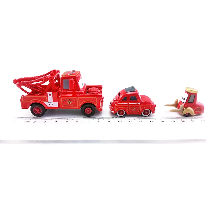 Дисней Pixar Cars 2 Red Mater & Luigi Guido пожарная машина спасательный отряд металлический