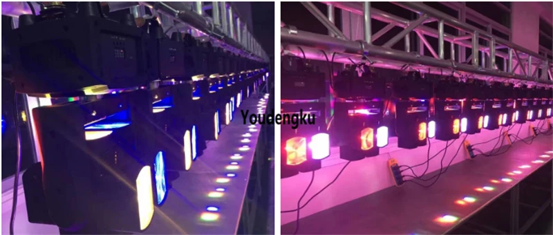 8*10 Вт led rgbw 4 в 1 неостанавливающийся вращающийся прожектор с двойной вращающейся