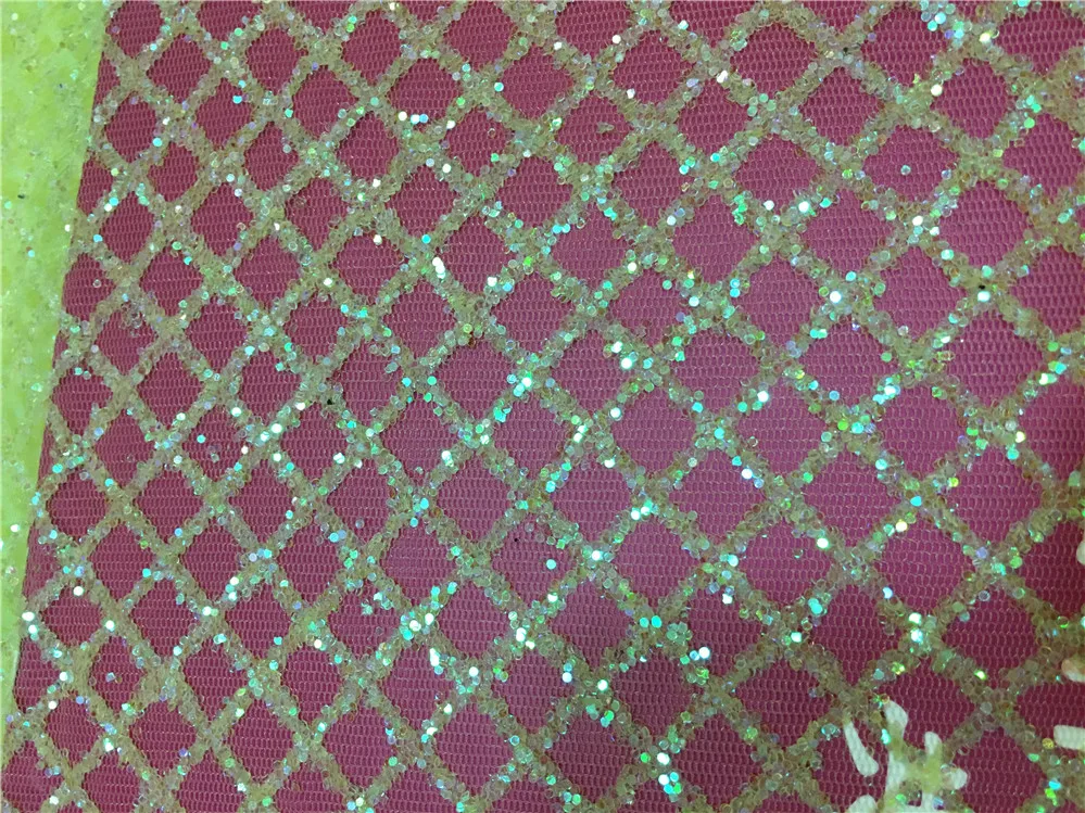 2017 African Glitter Sequins Mesh Fabric Shining Transparent Party Dress Clothes Cloth India Sari Sewing party dress JRB-20201 | Дом и сад