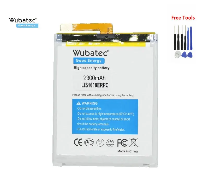 Сменный аккумулятор Wubatec 1x2300 мАч LIS1618ERPC для Sony Xperia XA F3111 E5 F3113 F3116 F3115 F3311 F3112 F3313 G8232 +