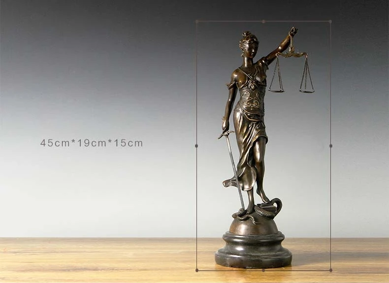 Atlie бронзы 18 ''бронзы Скульптура леди Детские весы правосудия Фемида justitia адвокат подарки Бронзовая статуя estatua справедливость Декор