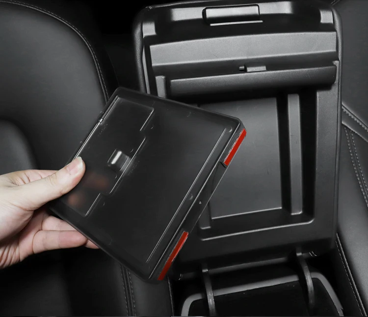 LUCKEASY Скрытая прозрачная коробка для хранения для Tesla модель 3- подлокотник коробка крышка коробка для хранения