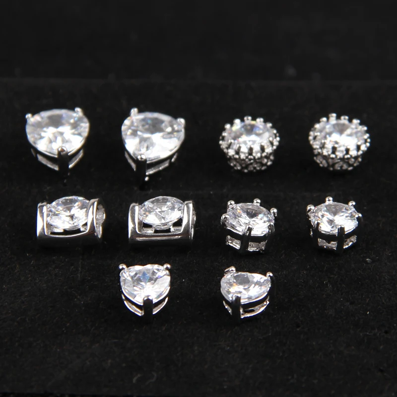 Серьги гвоздики женские с кристаллами 5 парт/компл.|stud earrings|crystal earringsearring studs earrings |