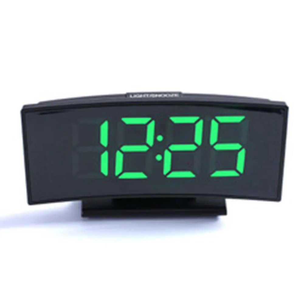 Green Цифровой будильник, светодиодный, часы с зарядкой от usb или батареей AAA, многофункциональный повтор, отображение времени, Настольный будильник, Декор - Цвет: Green