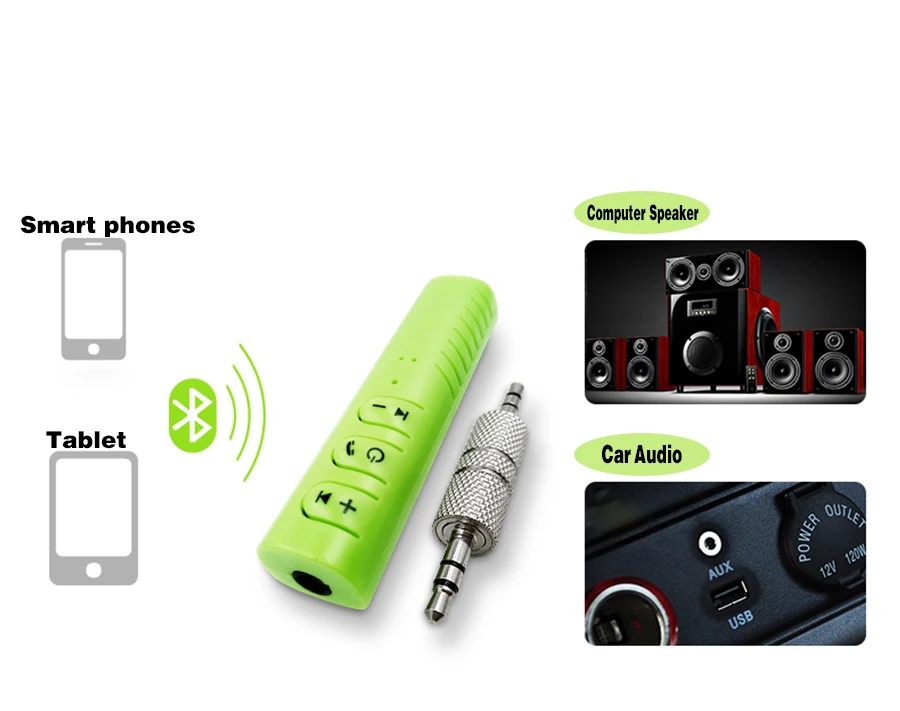 TOPSOUCE 3,5 мм разъем Bluetooth автомобильный комплект Hands free Аудио приемник адаптер авто AUX синий автомобильный комплект для акустических наушников автомобиля стерео