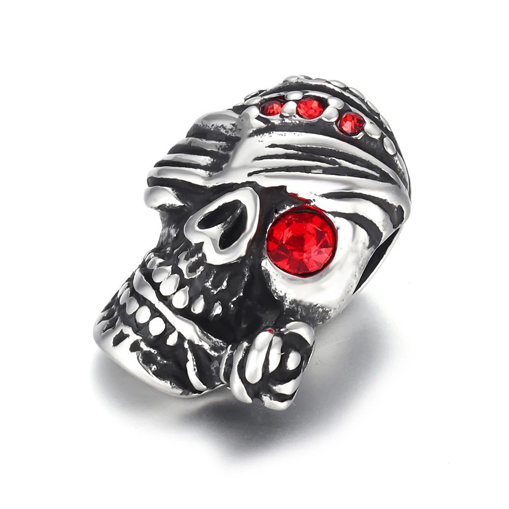 Подвески из нержавеющей стали с черепом и большим отверстием 6 мм | Украшения