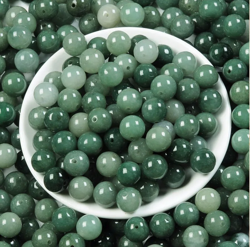 20 шт Императорский зеленый настоящий 100% натуральный/Jadeite 12 мм DIY свободные бусы