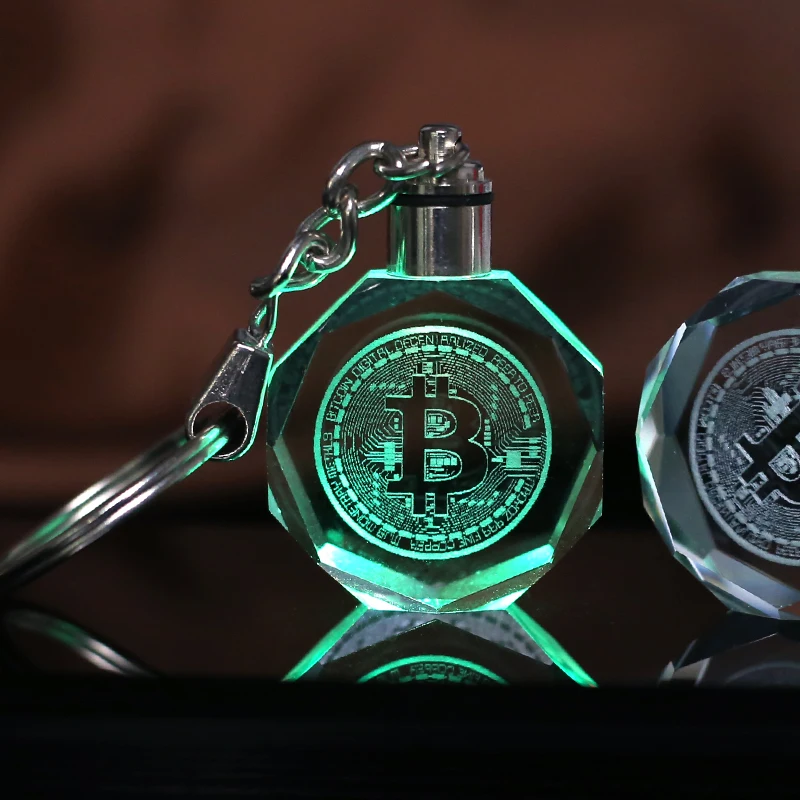 Брелок Биткойн брелок с лазерной гравировкой кольцо для автомобильных ключей