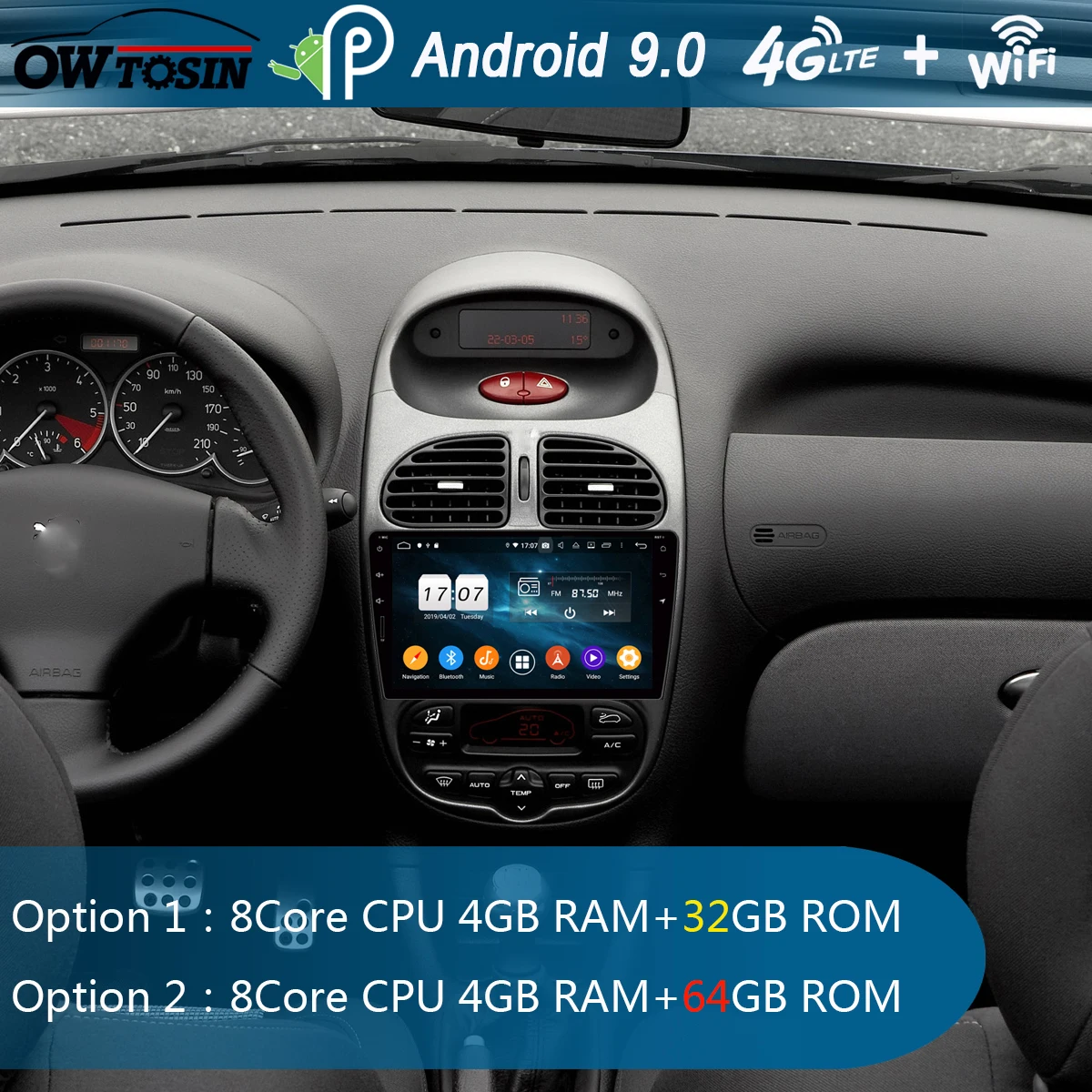 Автомобильный мультимедийный плеер 9 &quotIPS Android 0 8Core 4G 64G DVD радио GPS для PG PEUGEOT 206 PG206