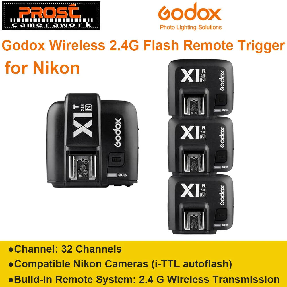 Беспроводной передатчик Godox X1N TTL 2 4G + комплект приемника 3 x для Nikon D800 D3X D3 D2X D2H D1H D1X