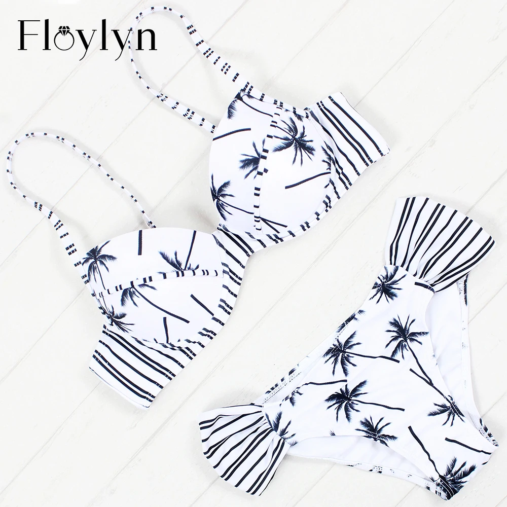 Бикини Floylyn с кокосовым деревом купальный костюм заниженной талией женский