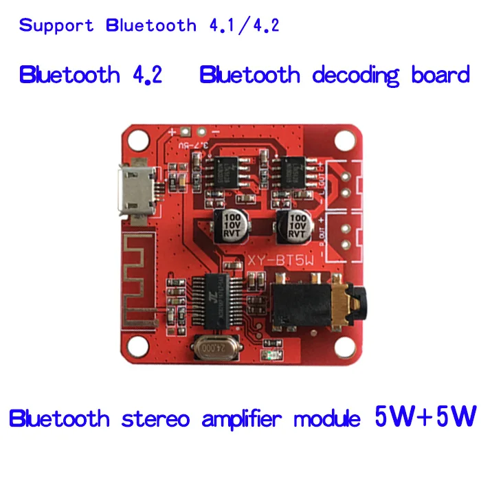 DC 3 7 ~ 5V Bluetooth 4 2 аудио приемник 5w + старио Мощность Плата усилителя|Усилители