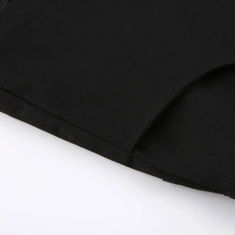 Black Solid Cargo Shorts Women Detachable Pockets With Buckle Summer Shorts High Waist Short Feminino Streetwear