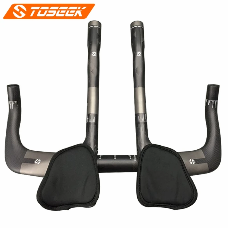 

TOSEEK Full Carbon Road Bike Rest Handlebar Travel Cycling Aero Bar Bicycle TT Handlebars Matte Black