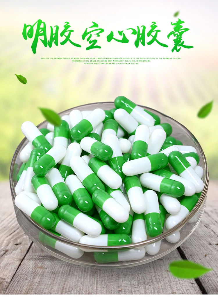 sze 0 10000pcs light green-white gelatin empty capsules, hollow gelatin capsules empty pill capsule,medicine capsule 0#