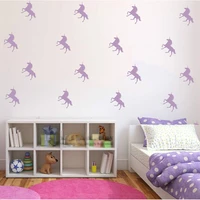 32pcslot custom color diy unicorn wall stickers kids room decal vinyl art decor mural removable children room mural