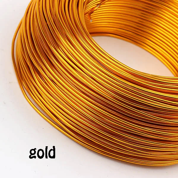 Gold 0,5 кг анодированная художественная алюминиевая проволока 1,5 мм 14 Калибр 105 м 115yd цветные украшения Мягкая металлическая проволока постоянные цвета - Цвет: Gold