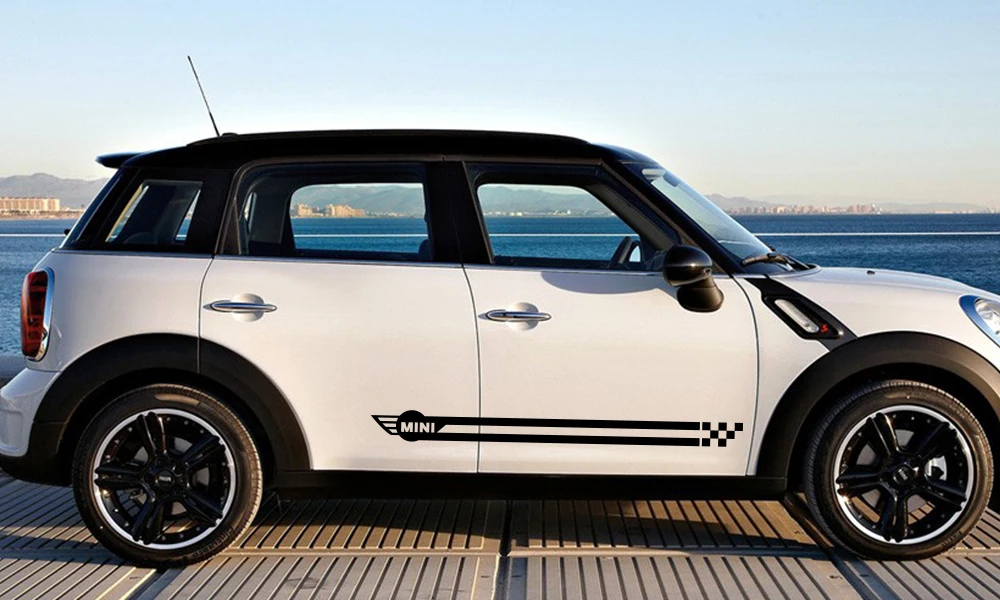 Автомобильная дверь боковой юбки тела полоска на талии Наклейка для MINI Cooper One S JCW R50 R55 R56 R57 F54 F55 F60 земляк аксессуары