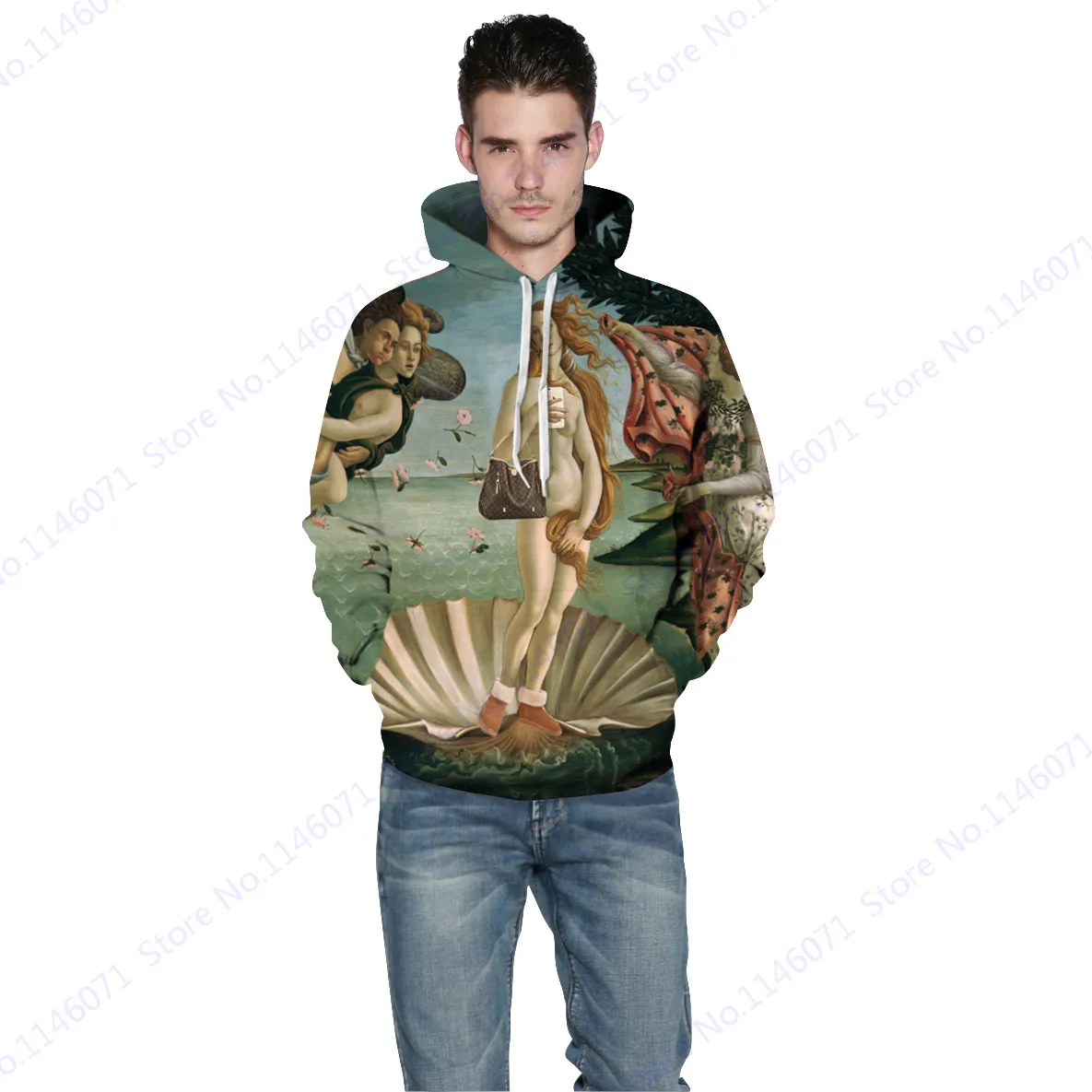 Рождение Венеры пуловер с капюшоном греческий Статуи Ретро Скейтбординг худи