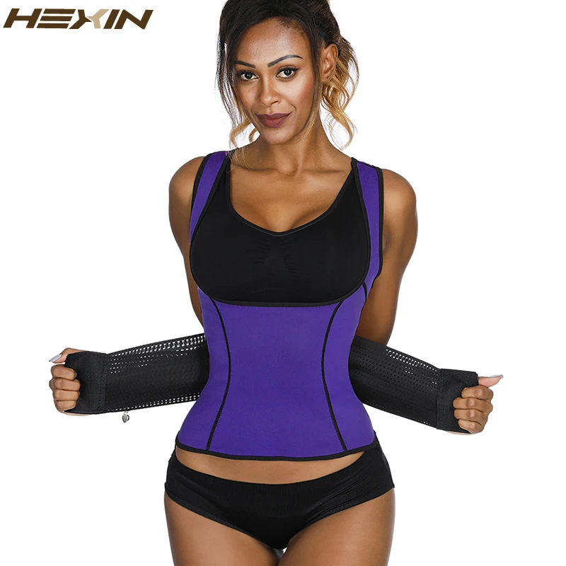 HEXIN неопрен сауна пот Женский корсет без рукавов Корректирующее белье для