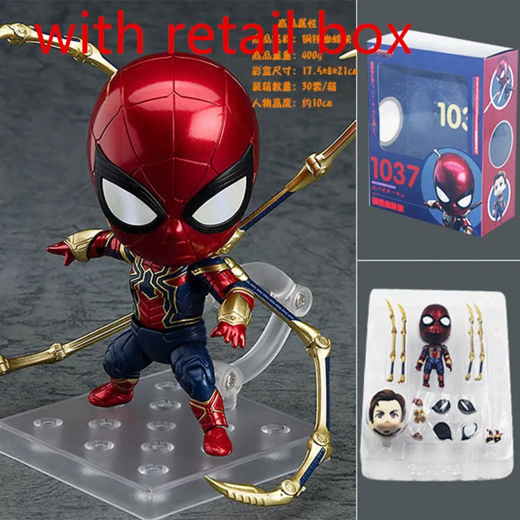 Черный Мстители 4 эндгейм Nendoroid Железный человек Локи Тор Капитан Америка Фигурки игрушки Аниме Avangers эндгейм супер герой Nendoroid - Цвет: Черный