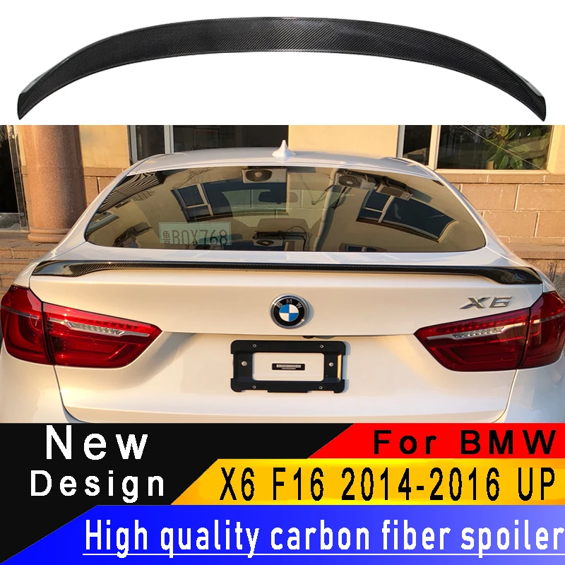 Для BMW X6 F16 2014 до 2016 углеродное волокно спойлер декоративное озеленение высокого