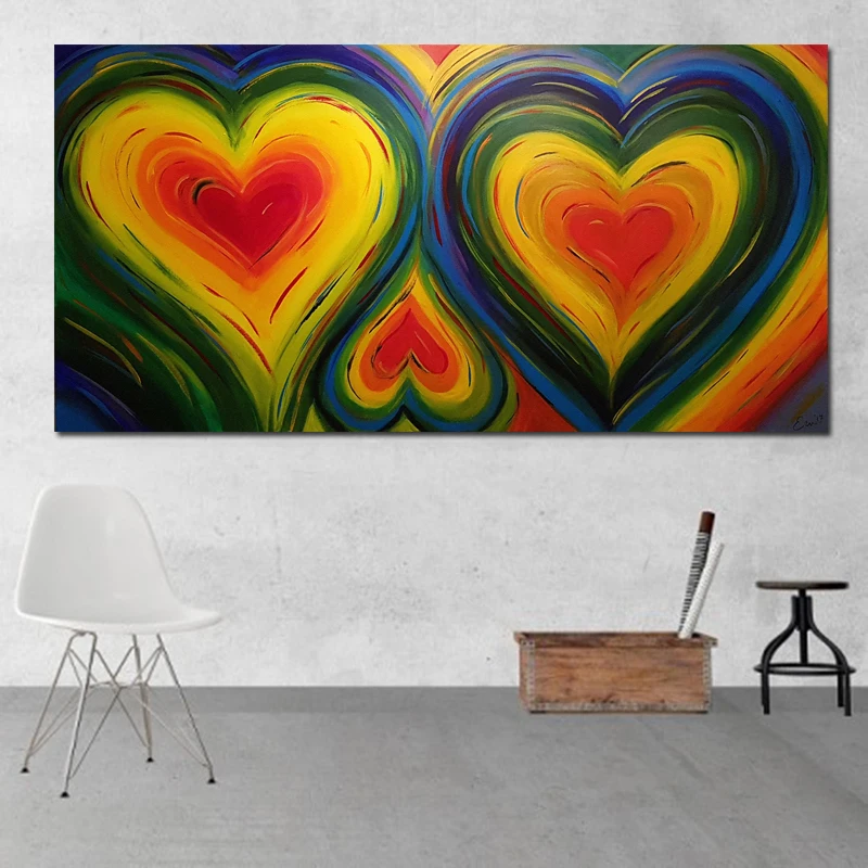 RELIABLI ART постер абстрактный Рисунок Art красочные картины на стену в форме сердца