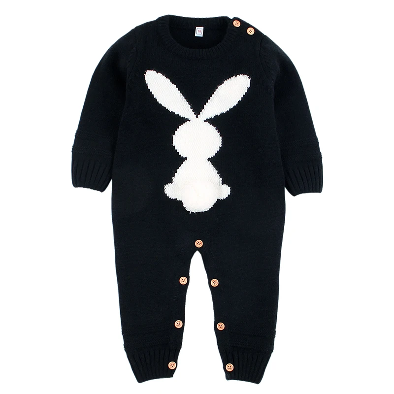 

2020 Christmas Rabbit Knitted Bunny Rompers Newborns Jumpsuits Infant Boy Girl Long Sleeve Overalls Toddler Children's Outfits