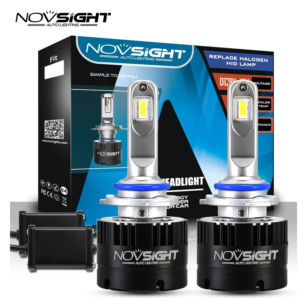 NOVSIGHT автомобильный головной светильник H7 H4 светодиодный H8/H11 HB3/9005 HB4/9006 H1 80 Вт 14400lm