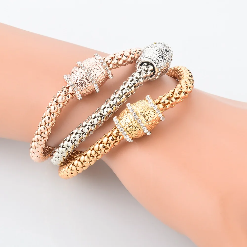 Женский браслет LongWay дизайнерский винтажный с кристаллами золотого цвета