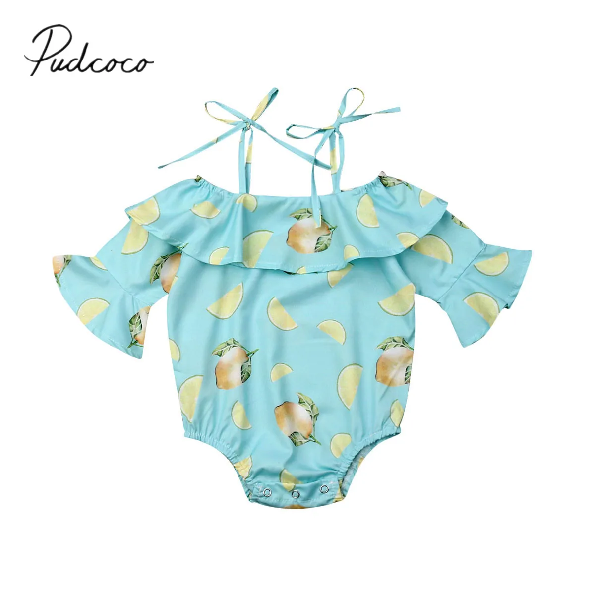 2019 Детская летняя одежда для новорожденных девочек боди с открытыми плечами