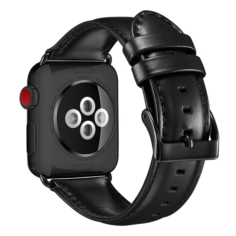 Ремешок из натуральной кожи для Apple Watch Series 4 браслет Iwatch series 3 2 1 38 мм 40 мужчин и