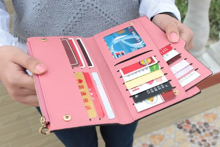 2017 Модный женский кошелек из искусственной кожи многофункциональный Длинный с