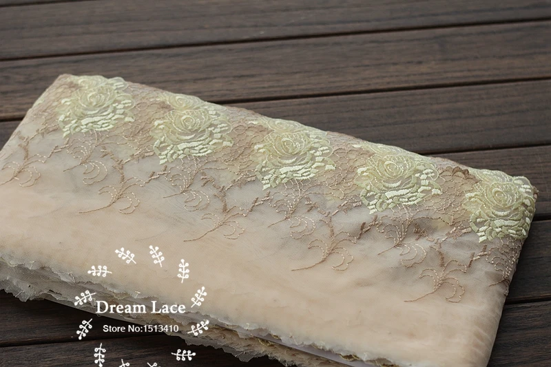 2yards/lot 19cm wide Embroidered Tulle Lace trim mesh French Fabric~Lace Ribbon~beautiful~ | Дом и сад
