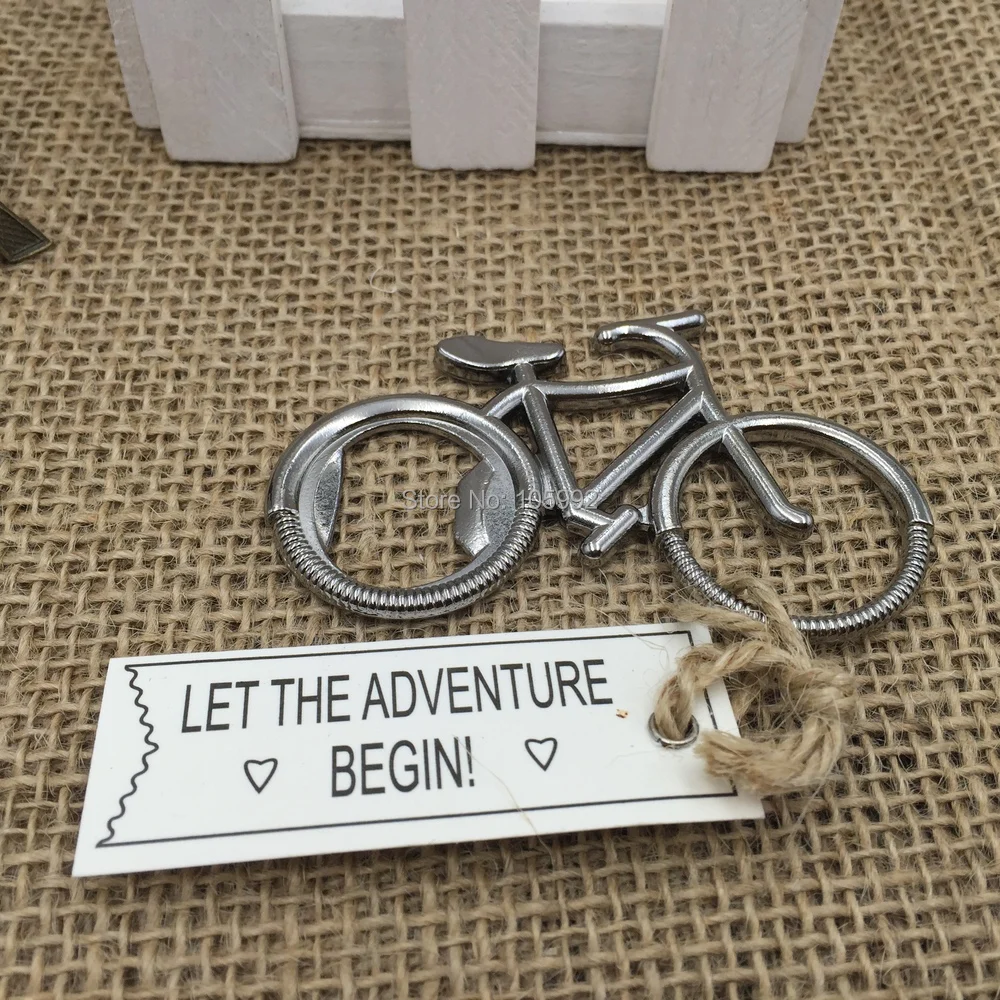 

Wedding Favors gift "Let's Go On an Adventure" Bicycle Bottle Opener Party Favors 20pcs