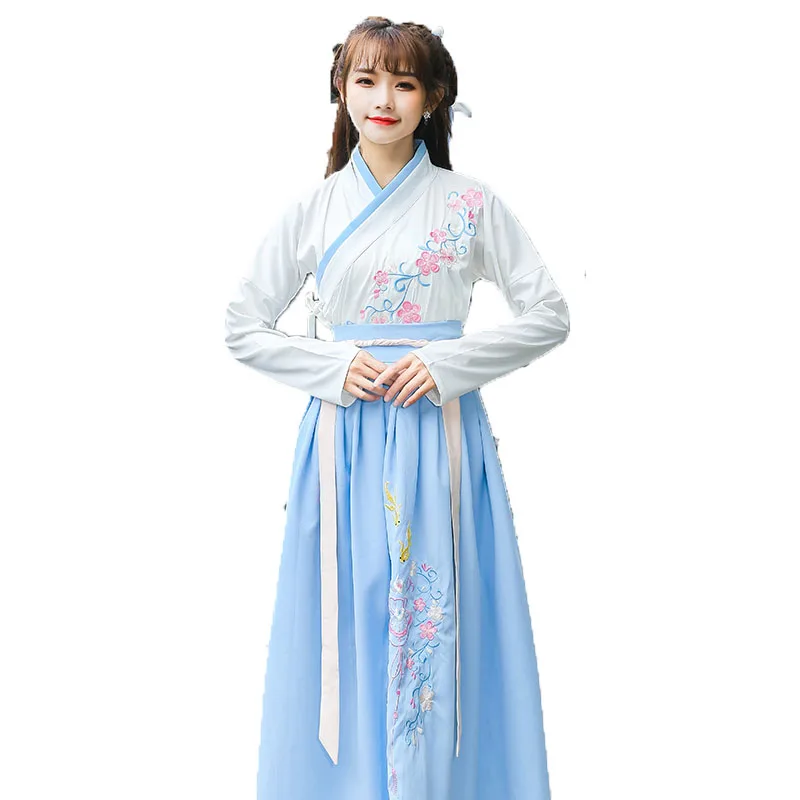 Улучшенное платье Hanfu летнее студенческое в китайском стиле сказочный