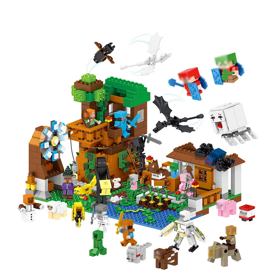 Новинка 1007 шт. мой мир водный замок мини драконы фигурки Legoings модель строительные