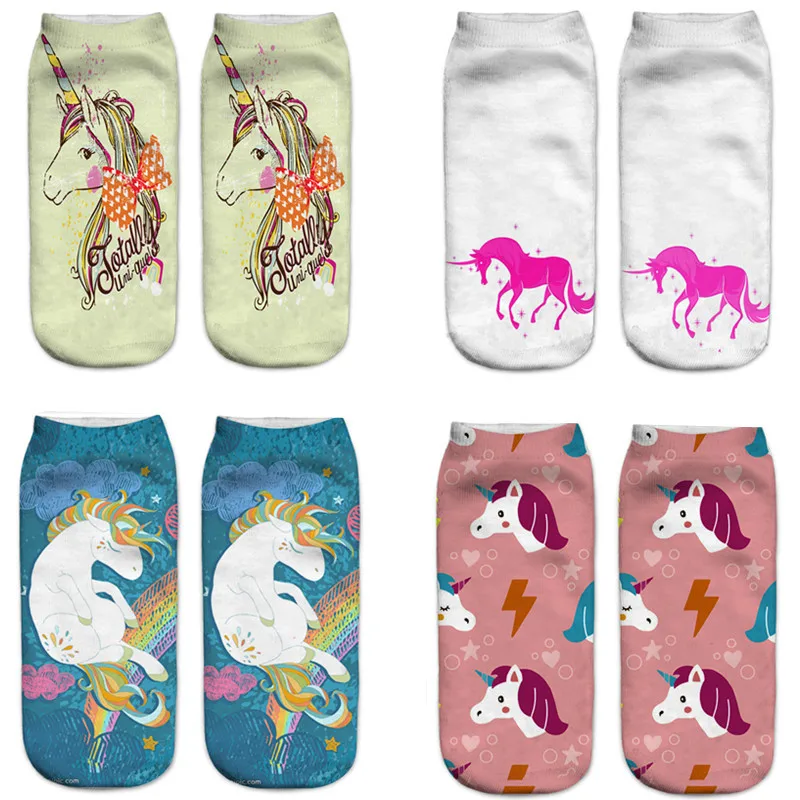 Бег цыпленок Единорог 3D цифровая печать женские носки оптом|socks wholesale|socks socksocks women