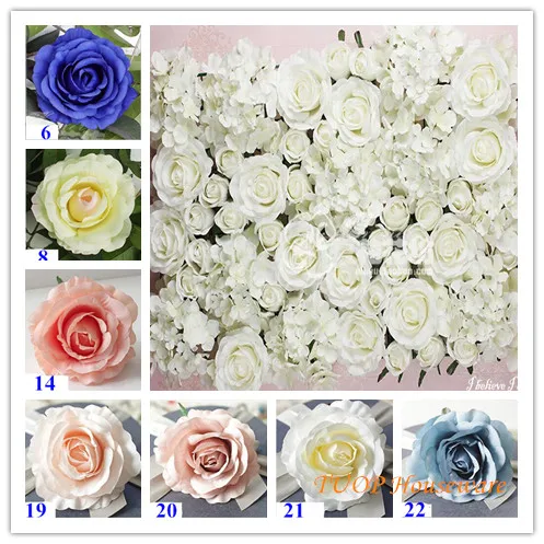 

20PCS Vintage Rose flower Head Artificial Flower Wall Accessories Simulation Wedding Supplies Home Accessories YXF17