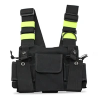 outdoor survival tactical vest radio harness chest front pack pouch holster rig bag for walkie talkie headsets accessorie