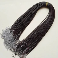 wholesale 1 5mm brown wax leather cord necklace rope 45cm chain lobster clasp diy jewelry accessories 100pcslot fast ship