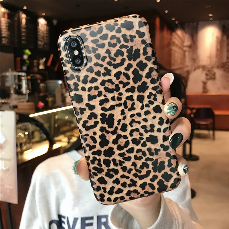 Модный леопардовый чехол для iPhone X XS Max XR 7 8 6 S Plus Ультратонкий Мягкий силиконовый