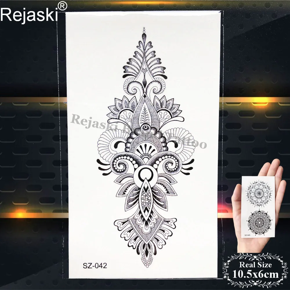 Временная тату Rejaski Henna водостойкие татуировки для женщин и девушек модные