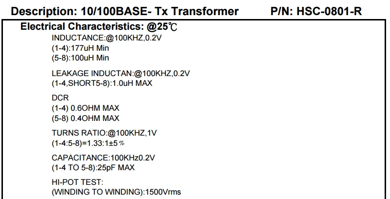 Оригинальный новый 100% HSC 0801 R SMD 1 33: аудио импульсный сетевой трансформатор с