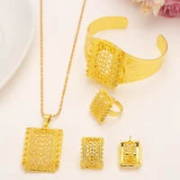 new arrival dubai african gold jewelry sets geometry vintage for women elegant ethiopia bridal wedding jewelry gift