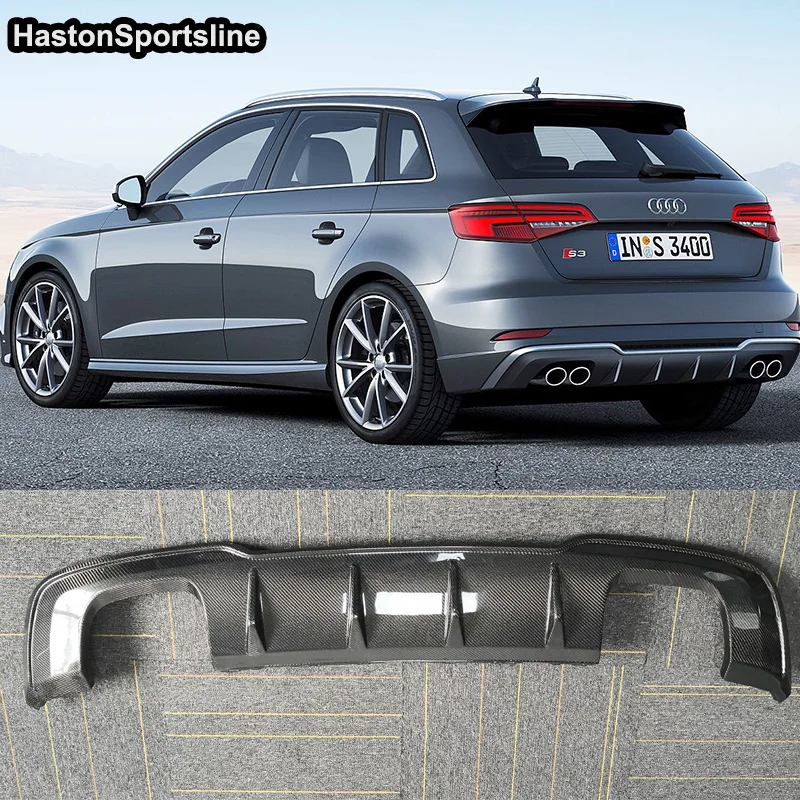 Для Audi S3 хэтчбек углеродное волокно комплект задней части кузова бампер диффузор авто модифицированные аксессуары не A3 стандарт